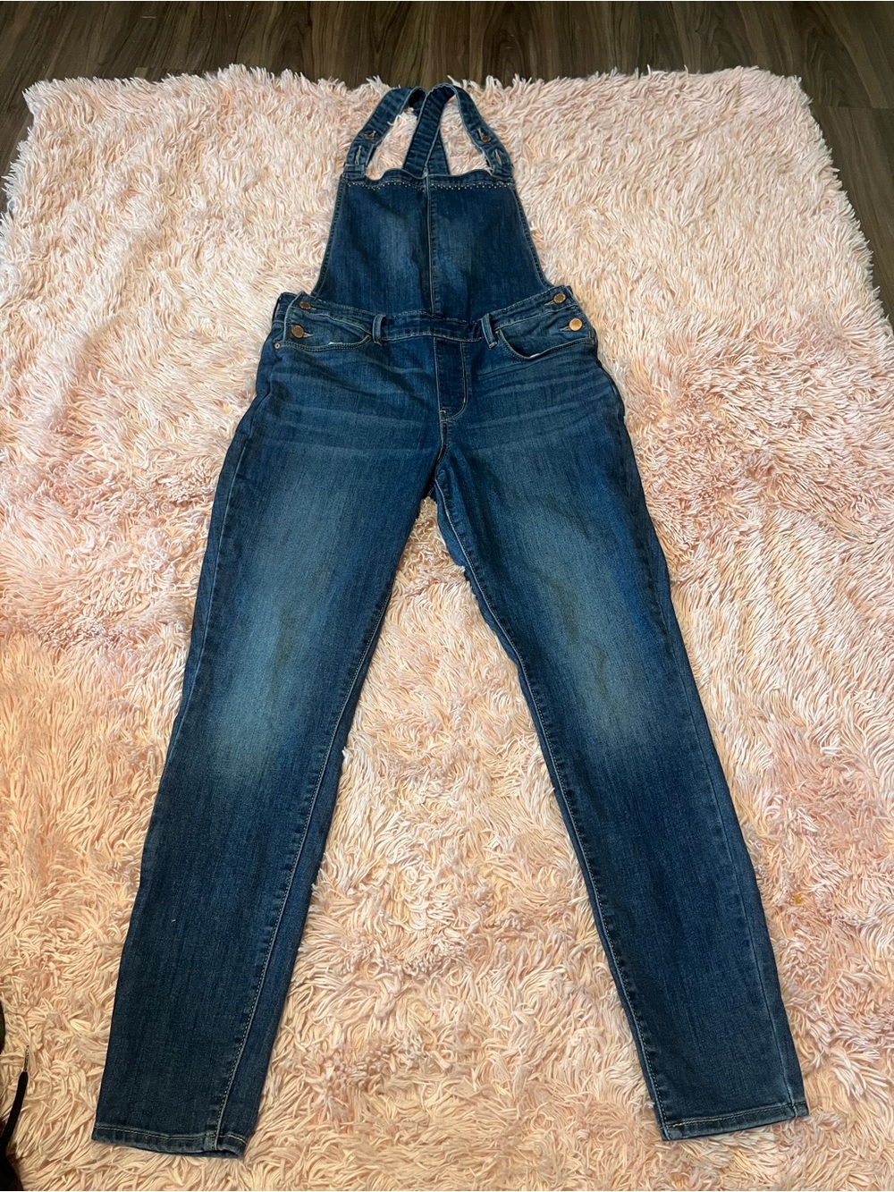 Classic Women's Dark Blue Denim Overalls Excellent Condition